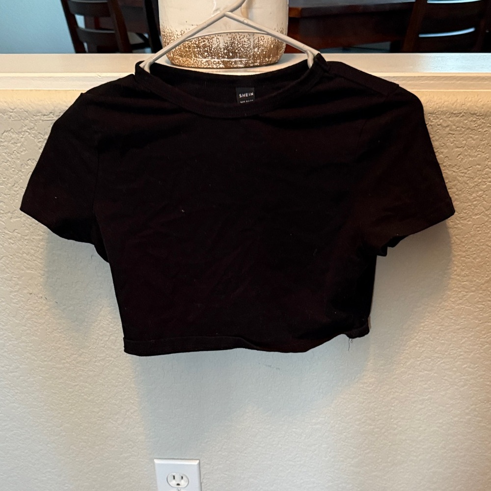 SHEIN Sleek Black Crop Top